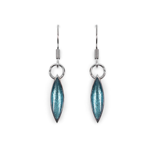 Aqua Pewter Petals Fish Hook Earrings | The Jewellery Stop