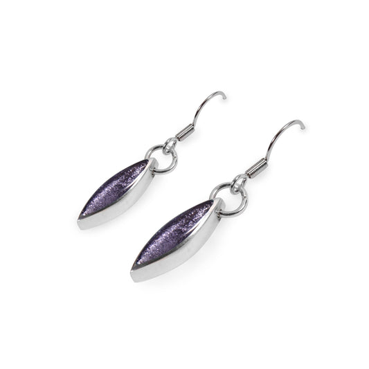 Lavender Pewter Petals Fish Hook Earrings | The Jewellery Stop