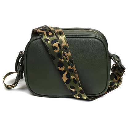 Olive Vegan Leather Camera Bag
