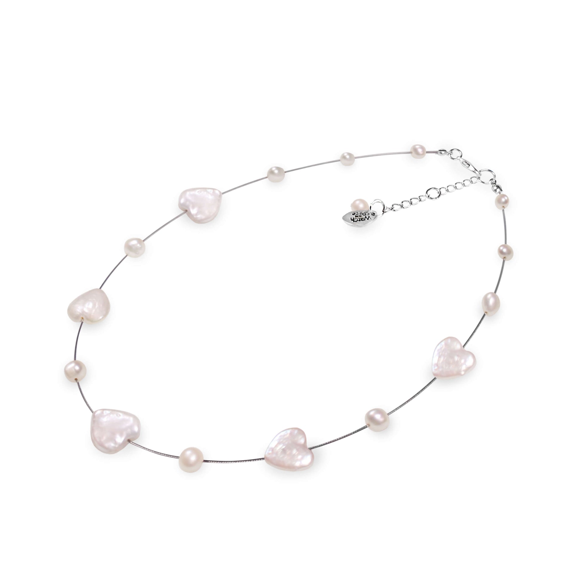 White Freshwater Pearl Heart And Nugget Necklace
