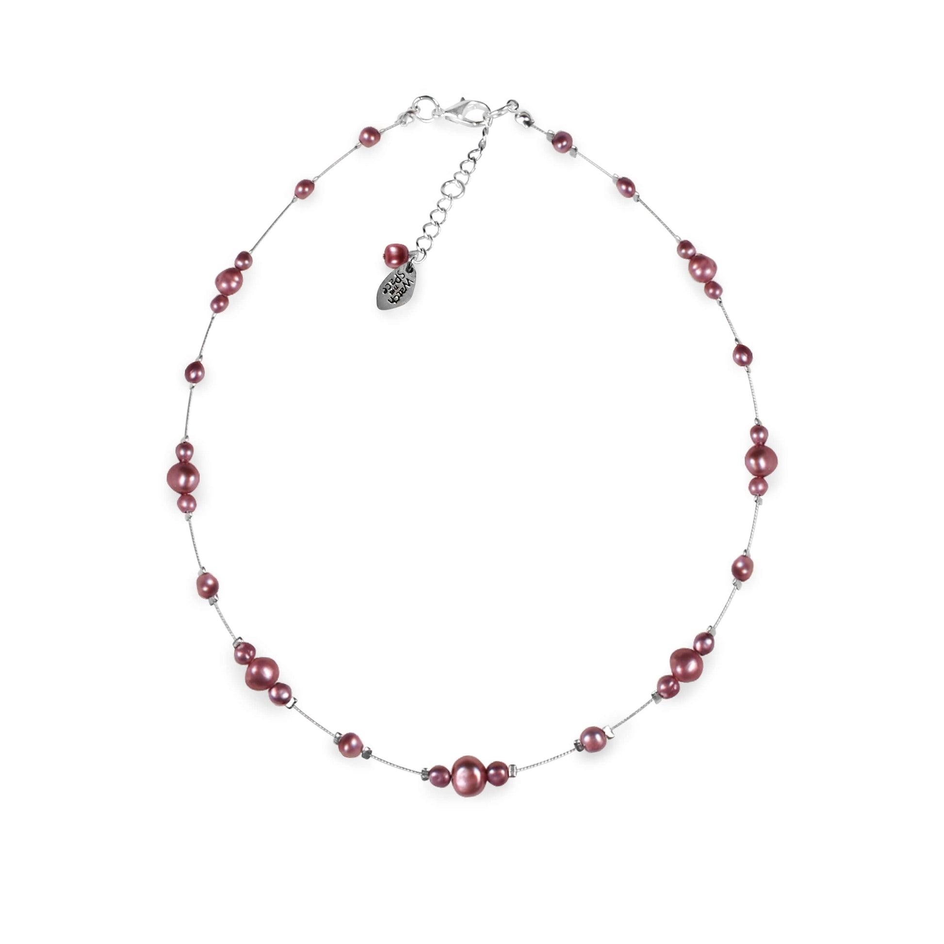 Rose Freshwater Pearl Nugget Cluster Necklace