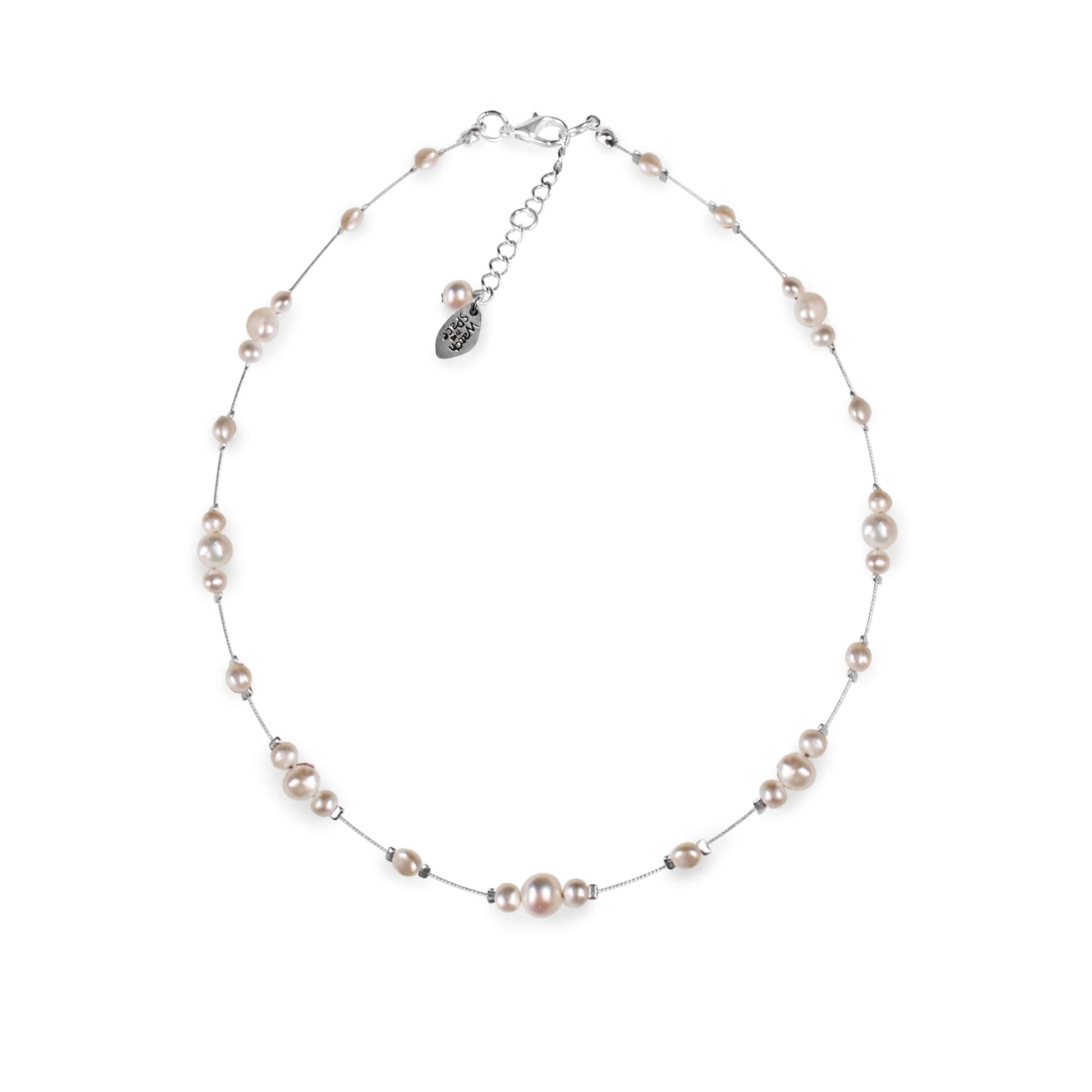 White Freshwater Pearl Nugget Cluster Necklace