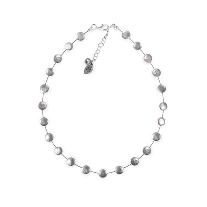 Silver Freshwater Coin Pearl Necklace