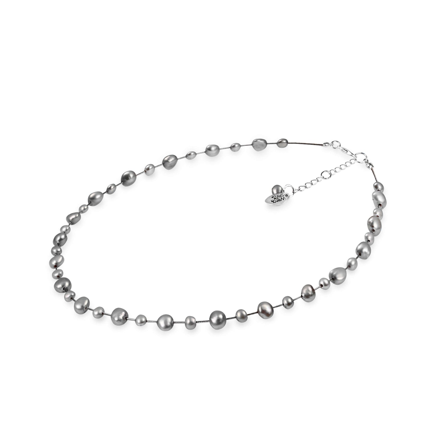 Silver Freshwater Pearl Single Strand Mixed Nugget Necklace
