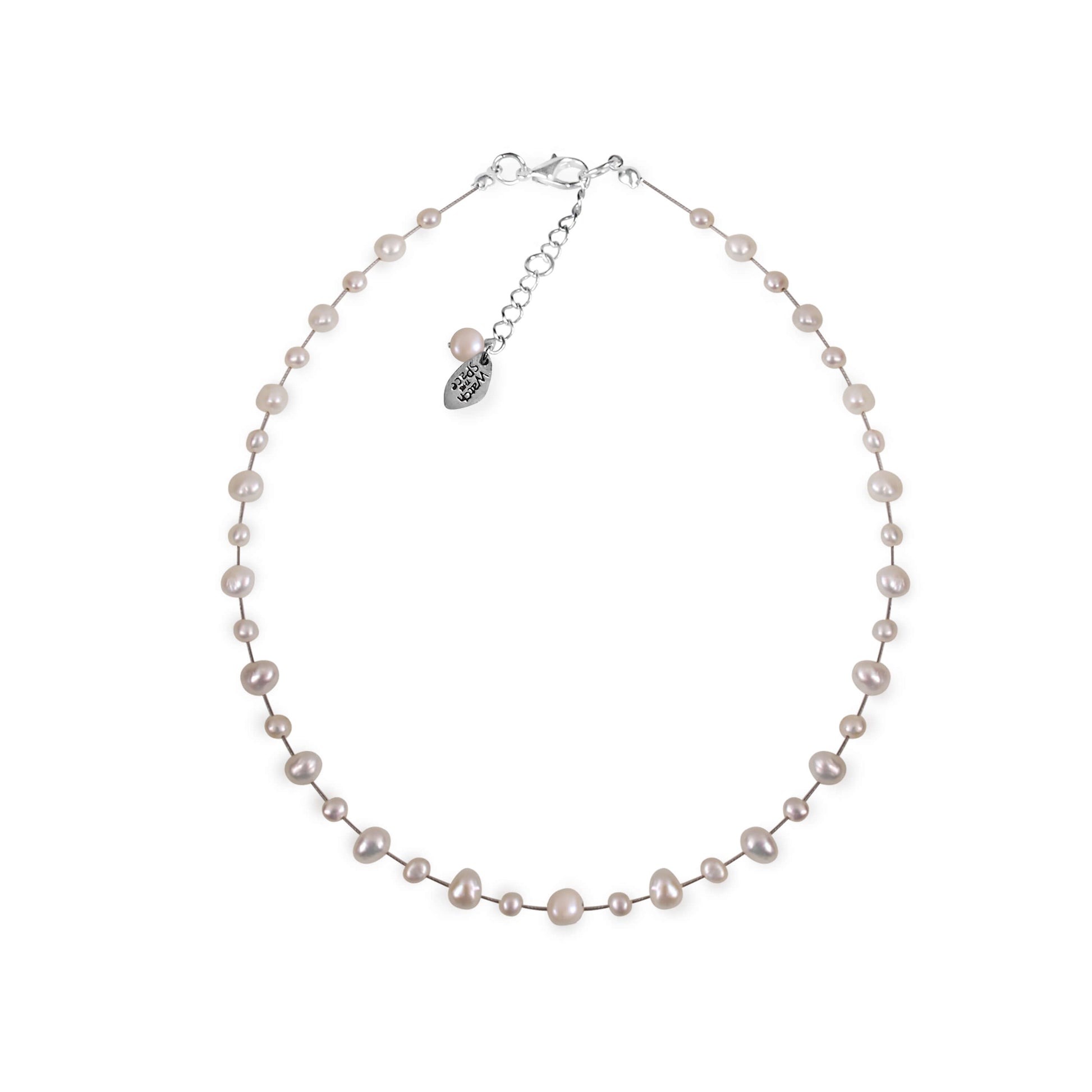 White Freshwater Pearl Single Strand Mixed Nugget Necklace