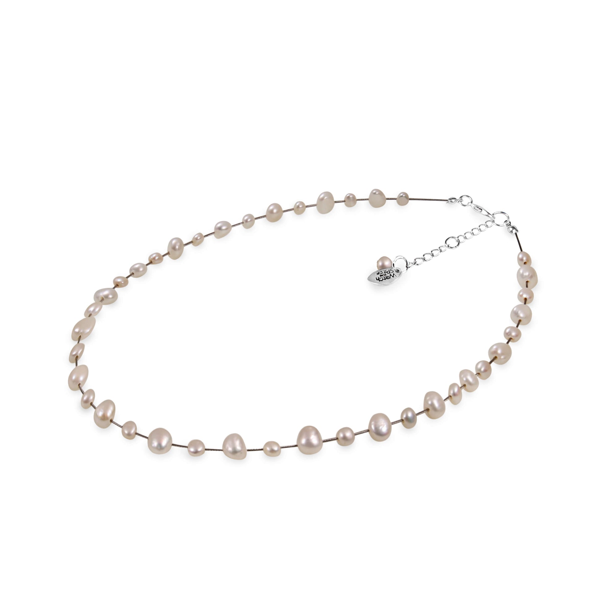 White Freshwater Pearl Single Strand Mixed Nugget Necklace