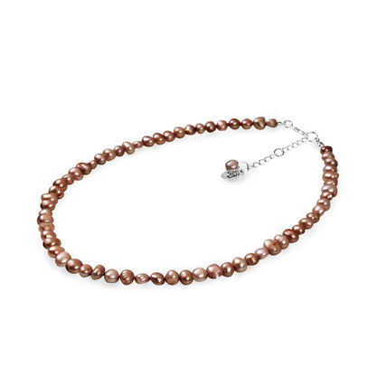 Champagne Classic Freshwater 7mm Baroque Nugget Pearl Necklace | The Jewellery Stop