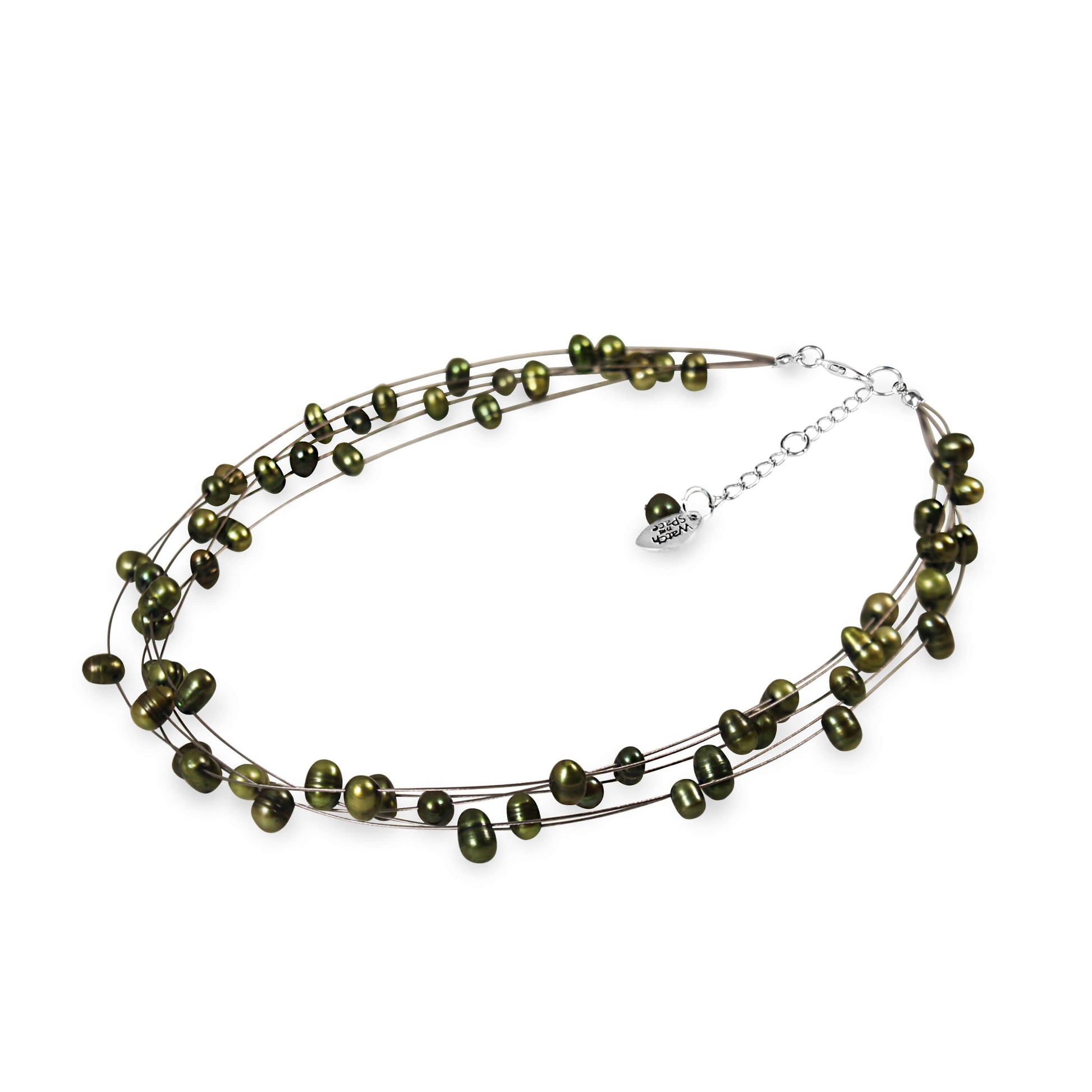 Olive Freshwater Baroque Nugget Pearl 5 Strand Necklace