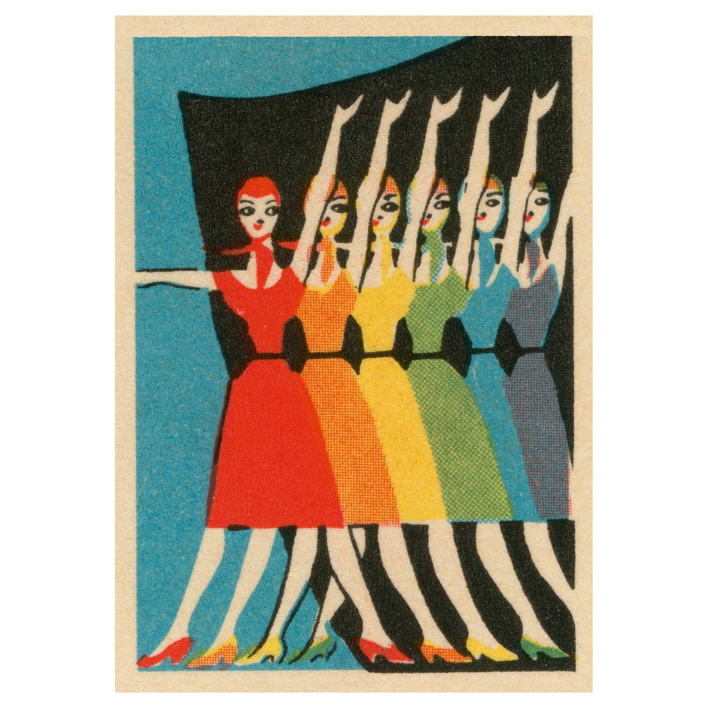 Vintage Rainbow Performers Greeting Card