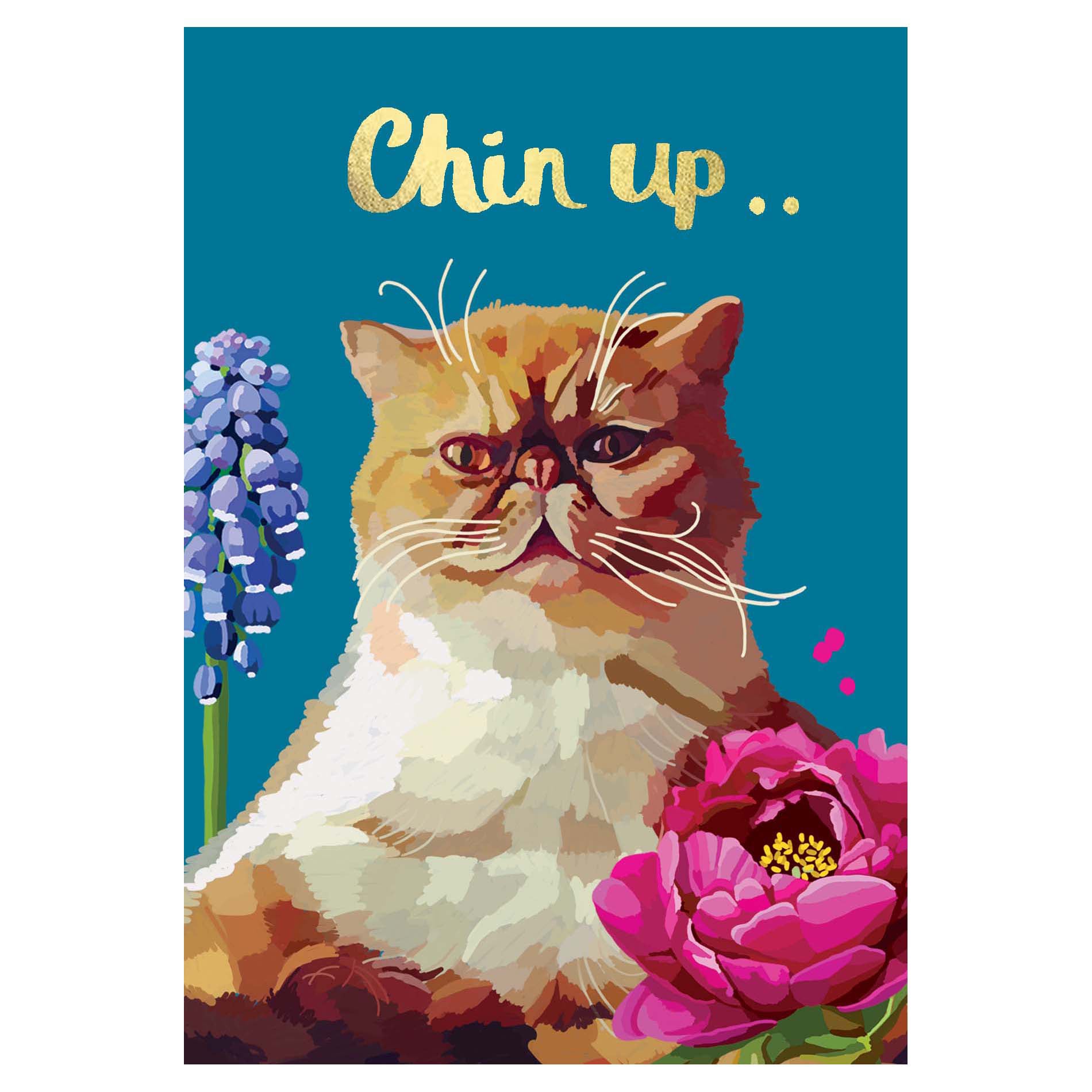 Chin Up Foiled Floral Greeting Card
