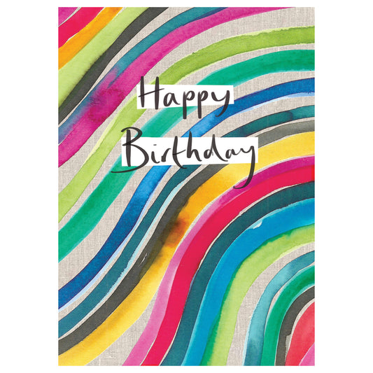 Happy Birthday Ink Swirl Collage Greeting Card