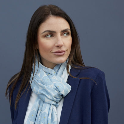 Blue Cornflower Print Scarf | The Jewellery Stop