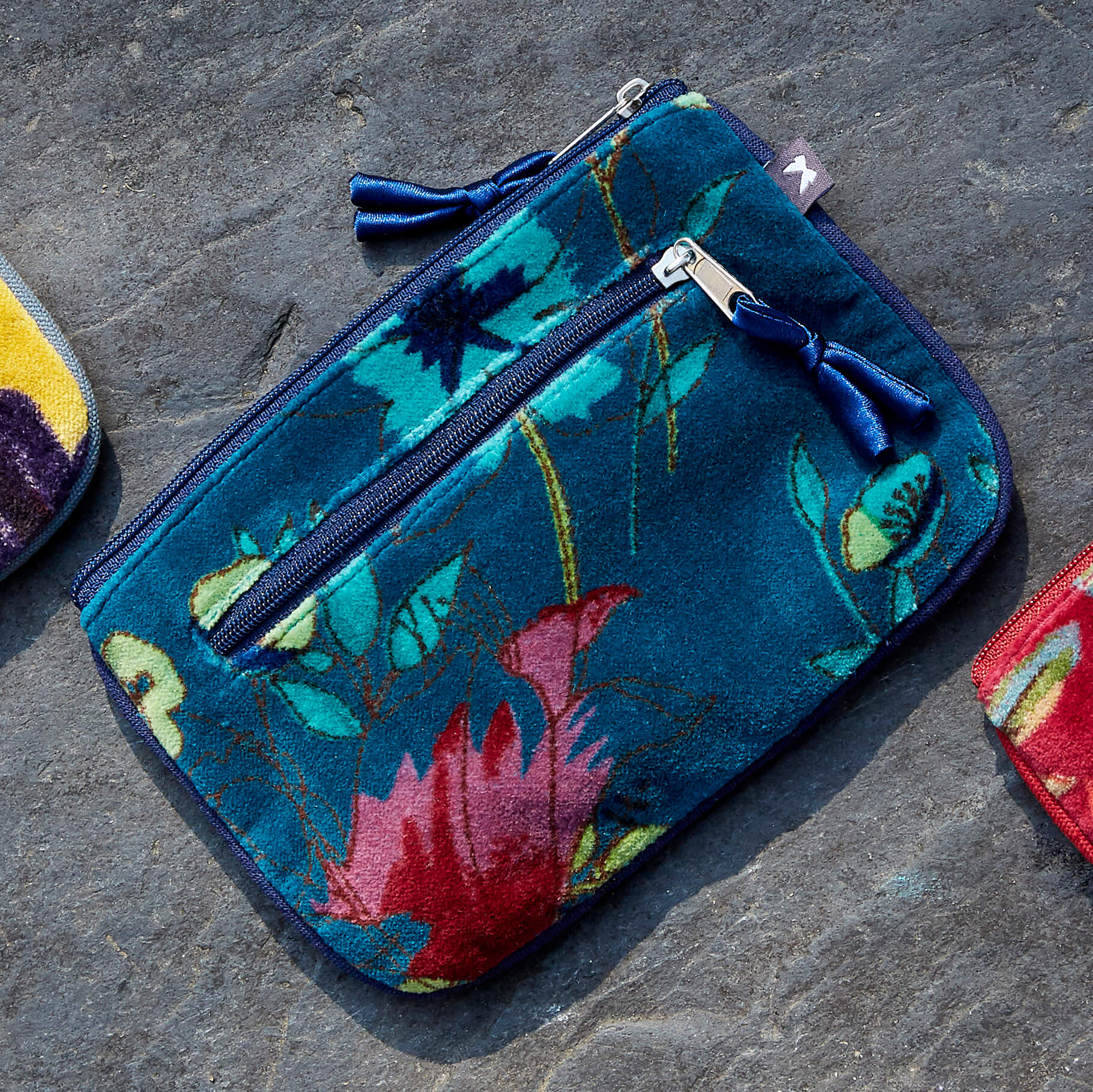 Navy Printed Velvet Juliet Purse | The Jewellery Stop