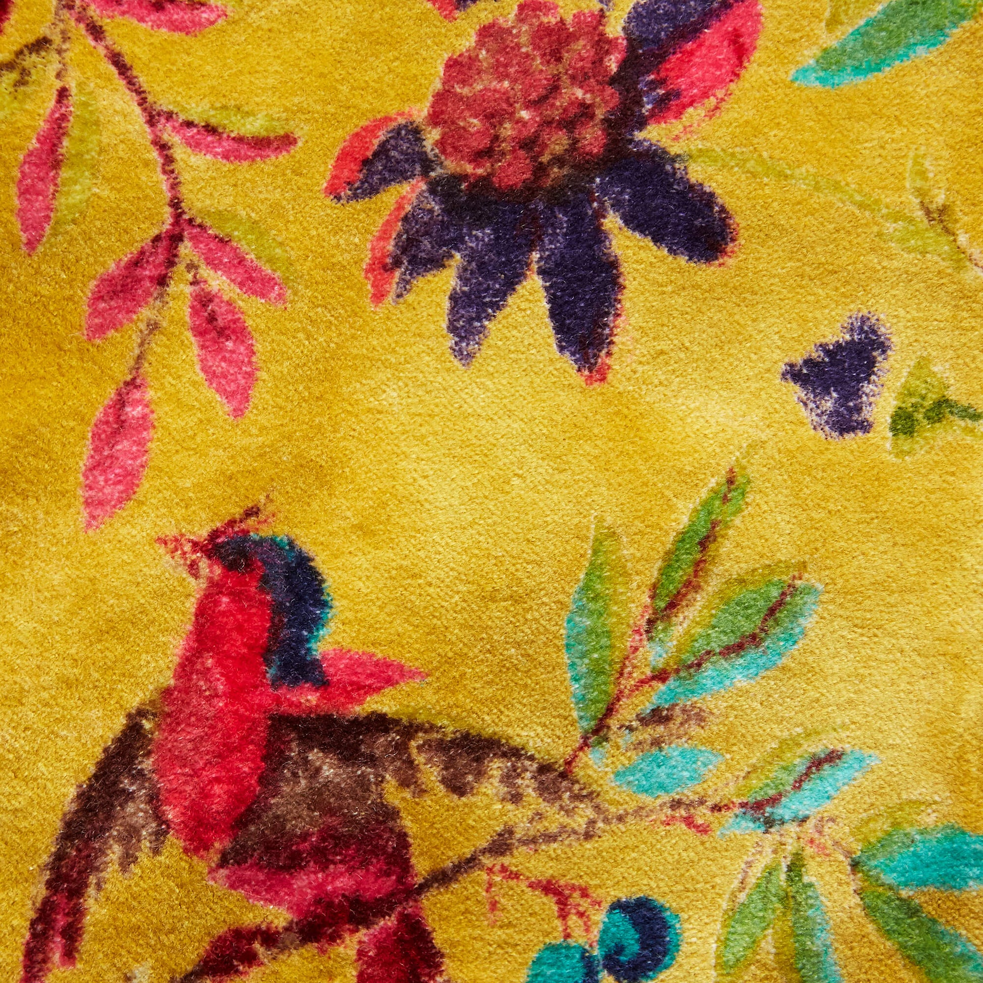 Mustard Printed Velvet Messenger Bag | The Jewellery Stop