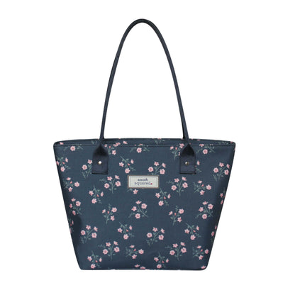 Navy Flower Oil Cloth Tote Bag | The Jewellery Stop