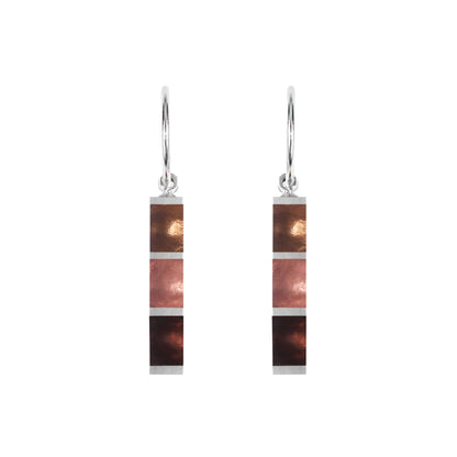 Nougat Pewter Stripes Shiny Creole Earrings | The Jewellery Stop
