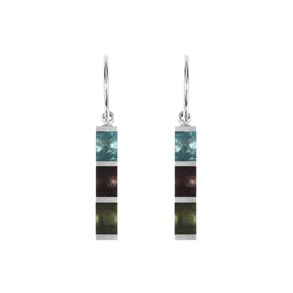 Pear Pewter Stripes Shiny Creole Earrings | The Jewellery Stop