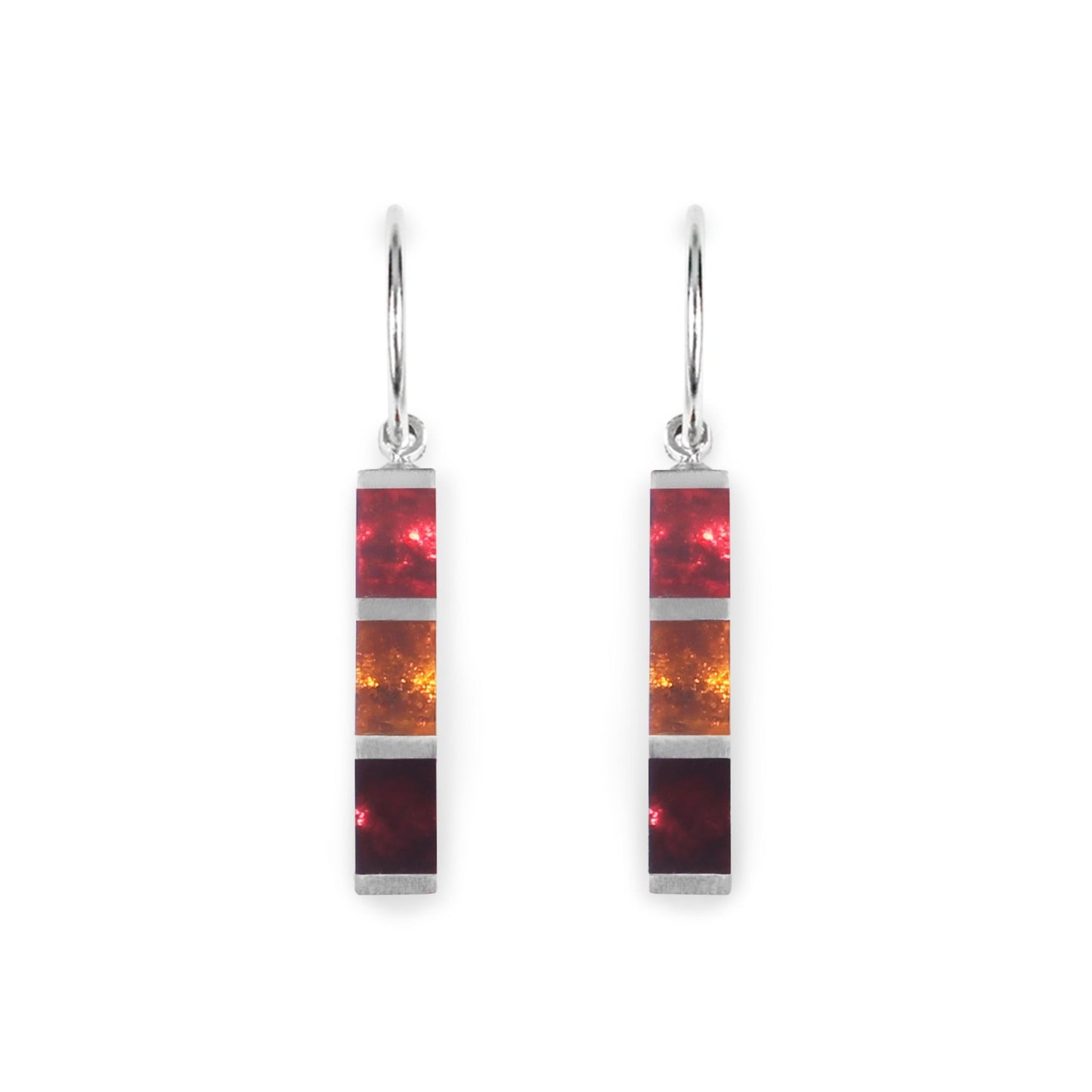Sangria Pewter Stripes Shiny Creole Earrings | The Jewellery Stop