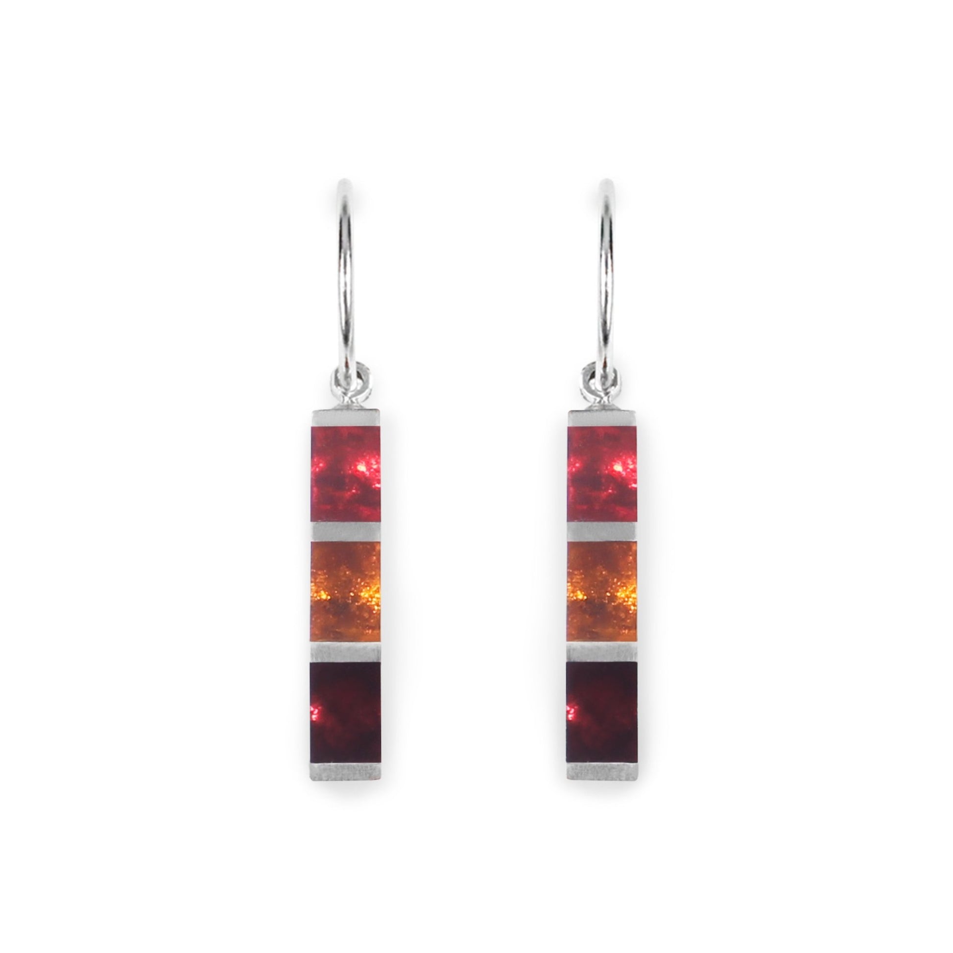 Sangria Pewter Stripes Shiny Creole Earrings | The Jewellery Stop