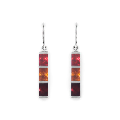 Sangria Pewter Stripes Shiny Creole Earrings | The Jewellery Stop