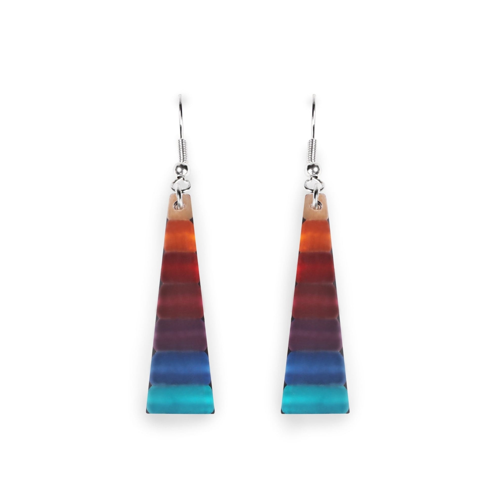 Rainbow Triangle Stripes Matte Fish Hook Earrings | The Jewellery Stop