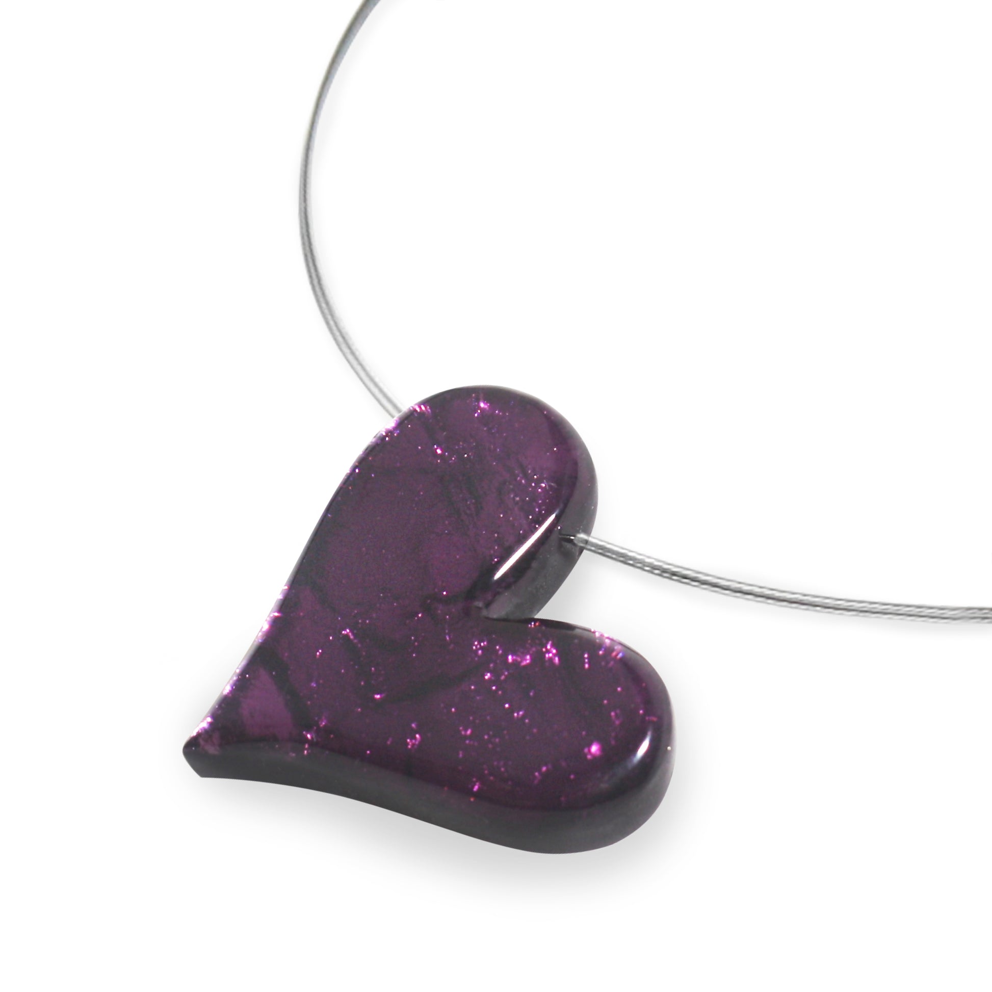 Purple Aztec Heart Shiny Pendant