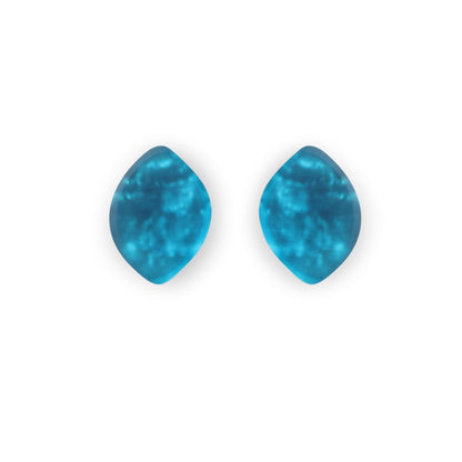 Turquoise Aztec Petal Matte Clip Earrings | The Jewellery Stop