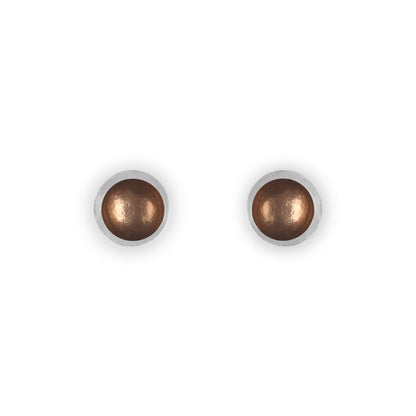 Nougat Bubble Extravaganza Shiny Small Stud Earrings | The Jewellery Stop