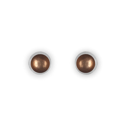 Nougat Bubble Extravaganza Shiny Small Stud Earrings | The Jewellery Stop