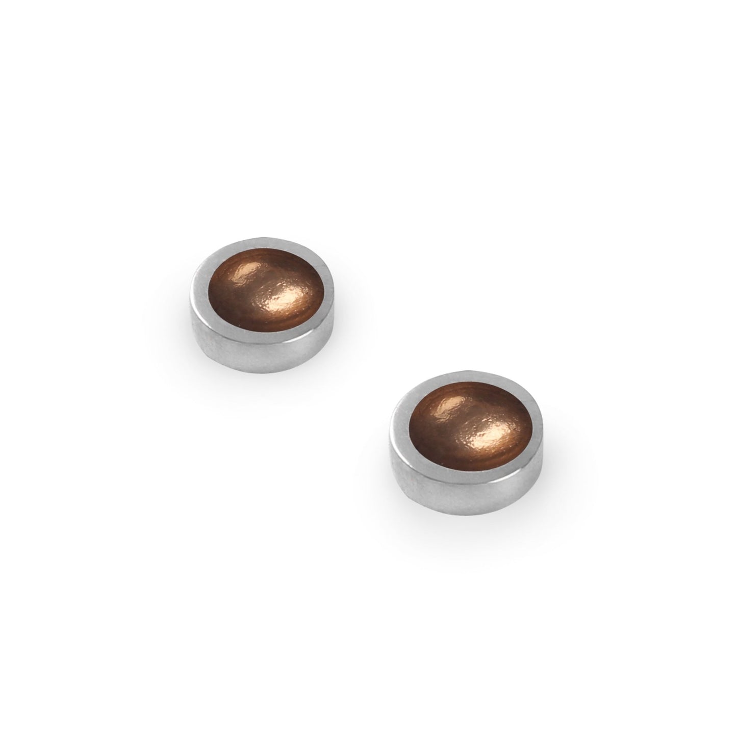 Nougat Bubble Extravaganza Shiny Small Stud Earrings | The Jewellery Stop