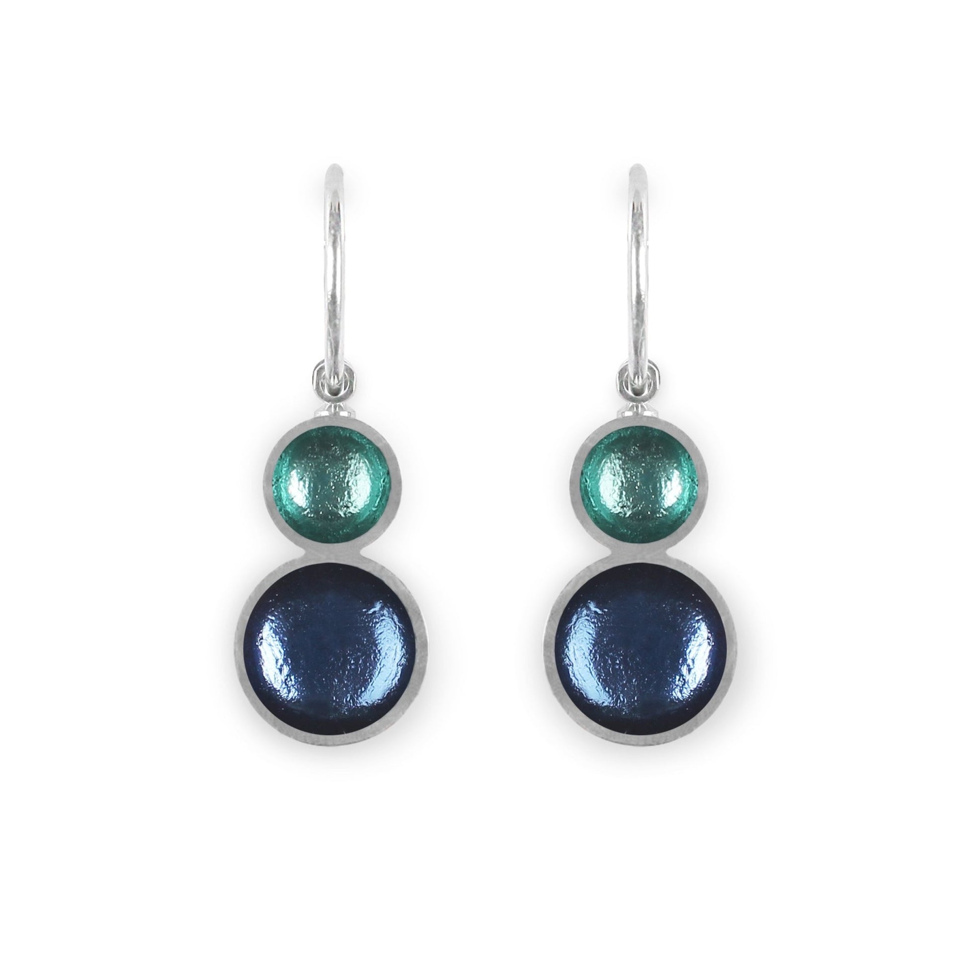 Pacific Bubble Extravaganza Shiny Double drop Creole Earrings | The Jewellery Stop