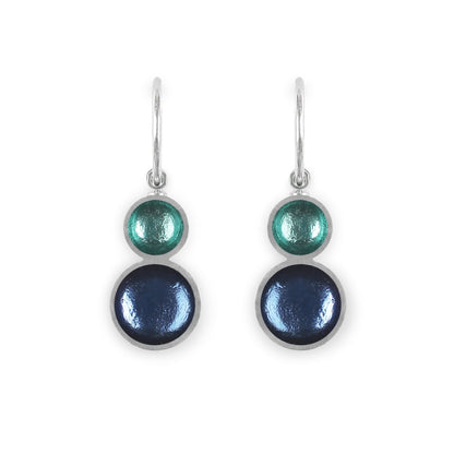 Pacific Bubble Extravaganza Shiny Double drop Creole Earrings | The Jewellery Stop