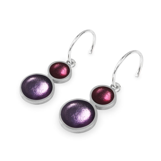 Rainbow Bubble Extravaganza Shiny Double drop Creole Earrings