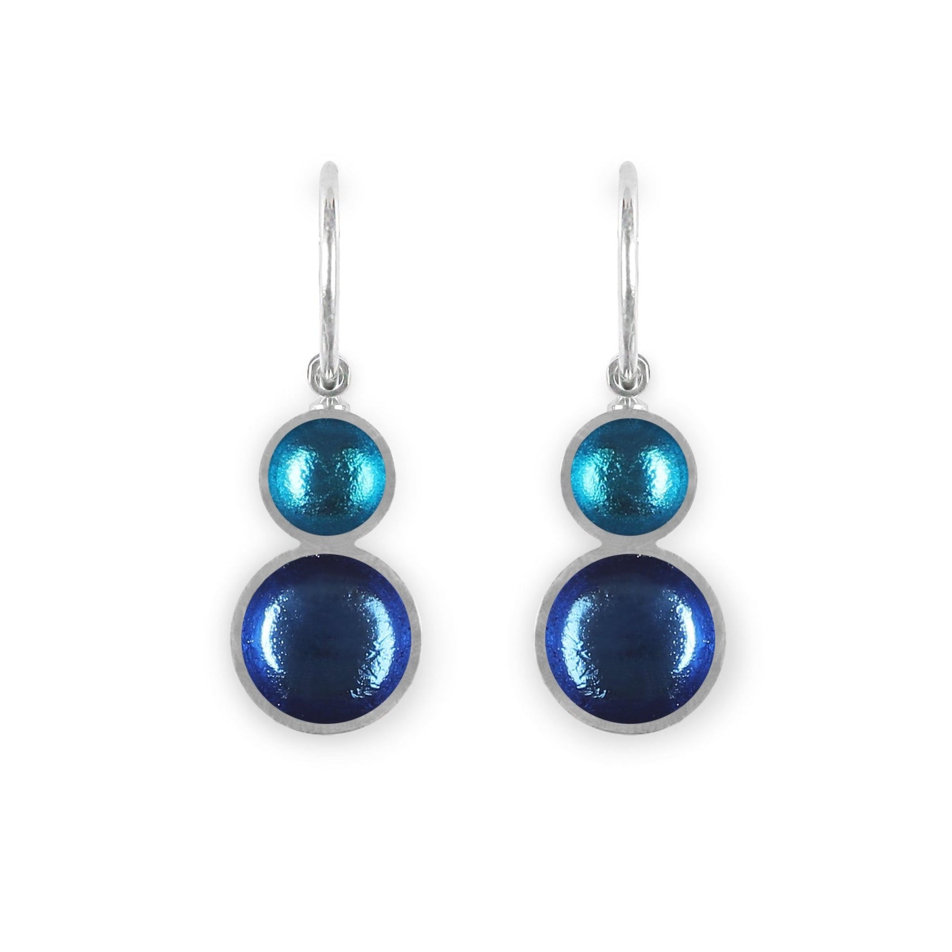 Turquoise Bubble Extravaganza Shiny Double drop Creole Earrings | The Jewellery Stop