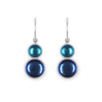Turquoise Bubble Extravaganza Shiny Double drop Creole Earrings | The Jewellery Stop