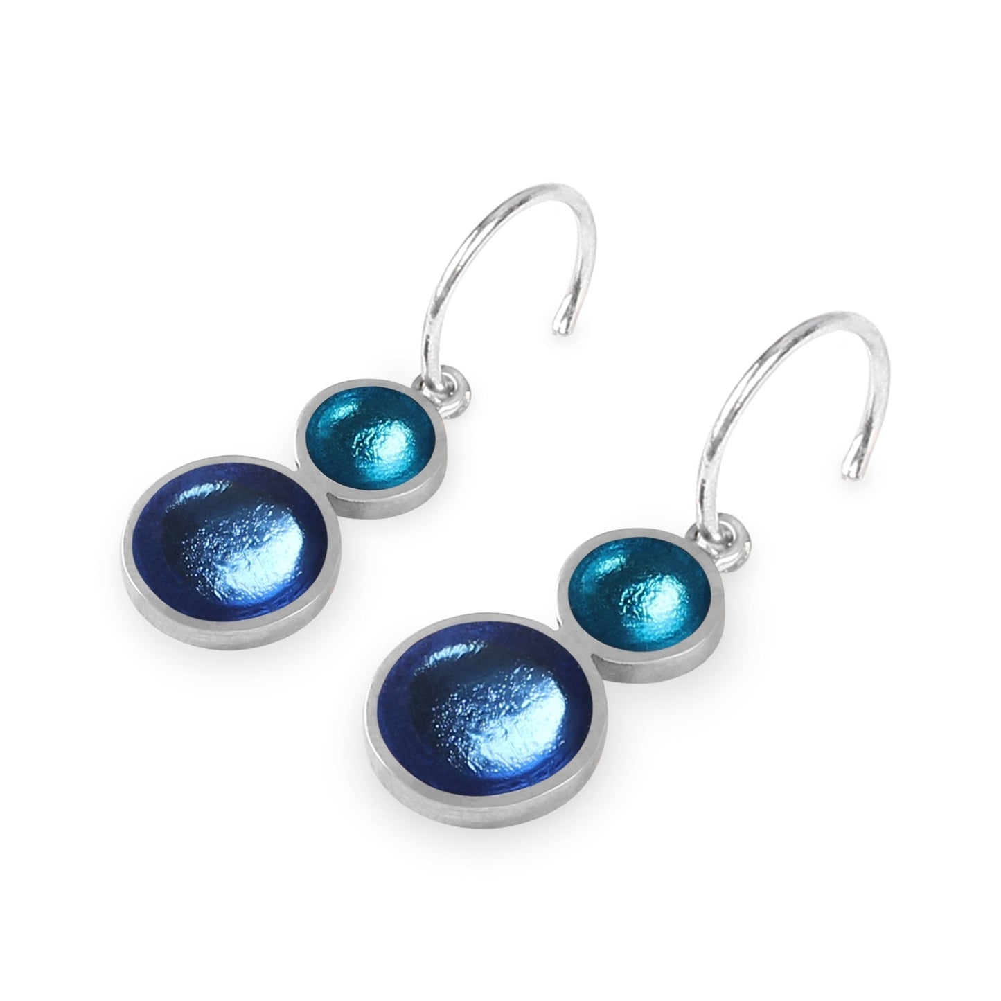 Turquoise Bubble Extravaganza Shiny Double drop Creole Earrings | The Jewellery Stop