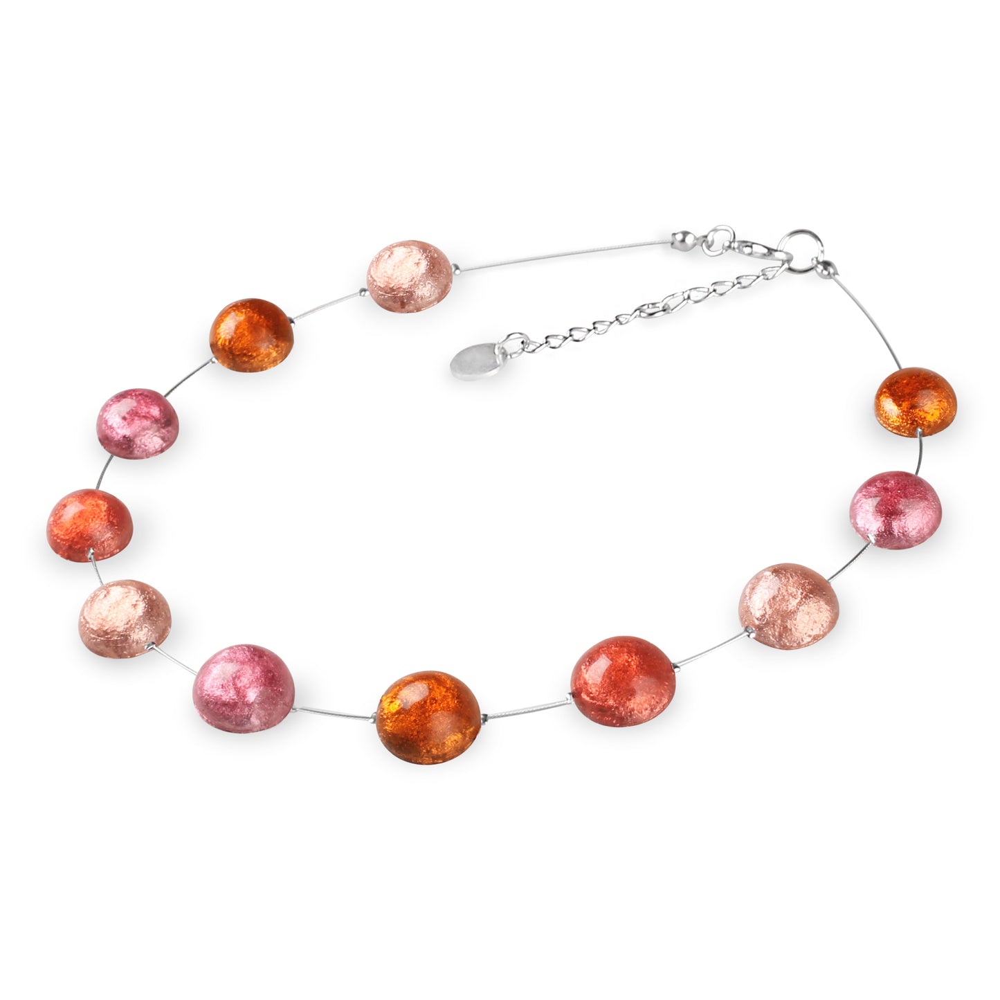 Coral Cabouchon Shiny Necklace