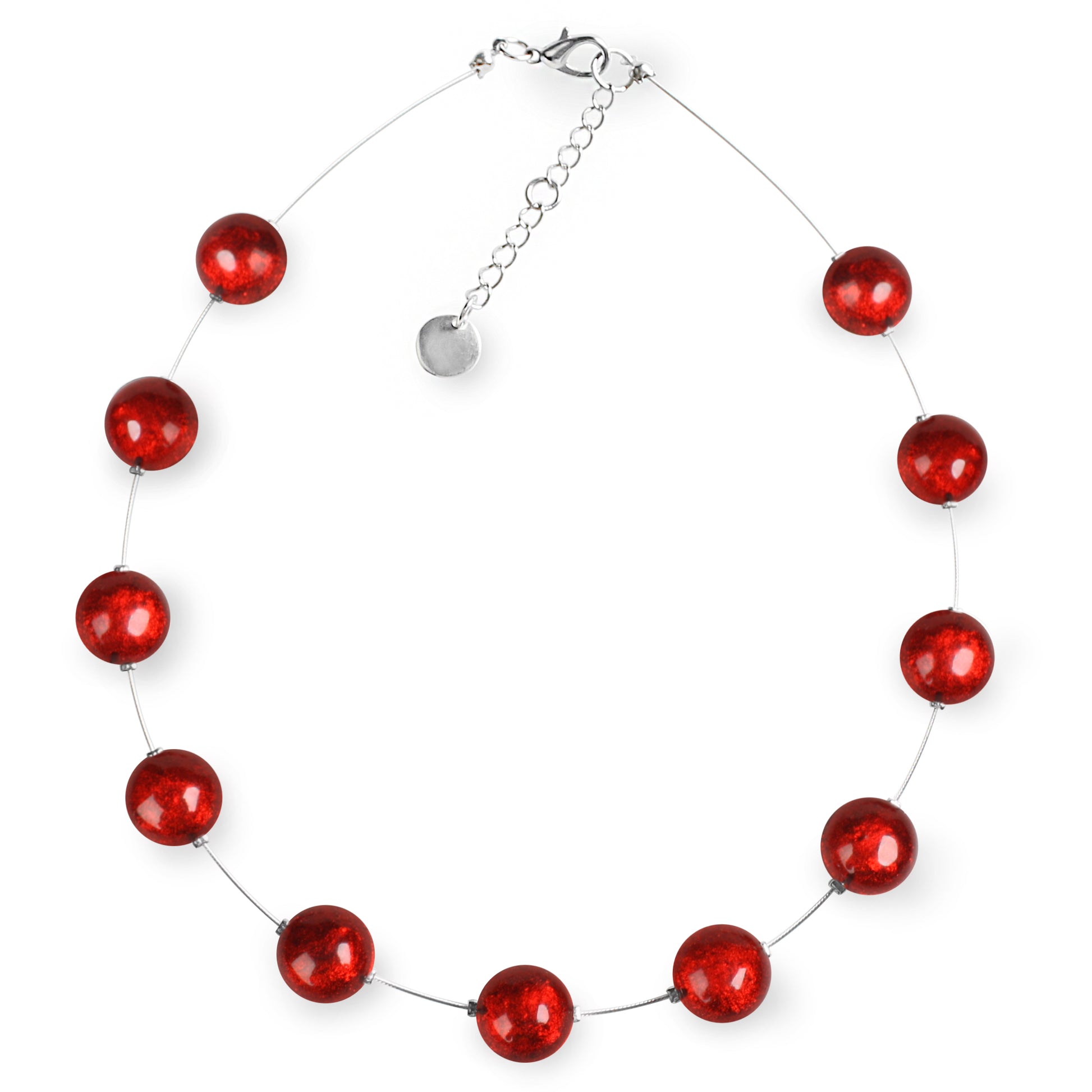 Red Cabouchon Shiny Necklace