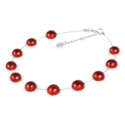 Red Cabouchon Shiny Necklace