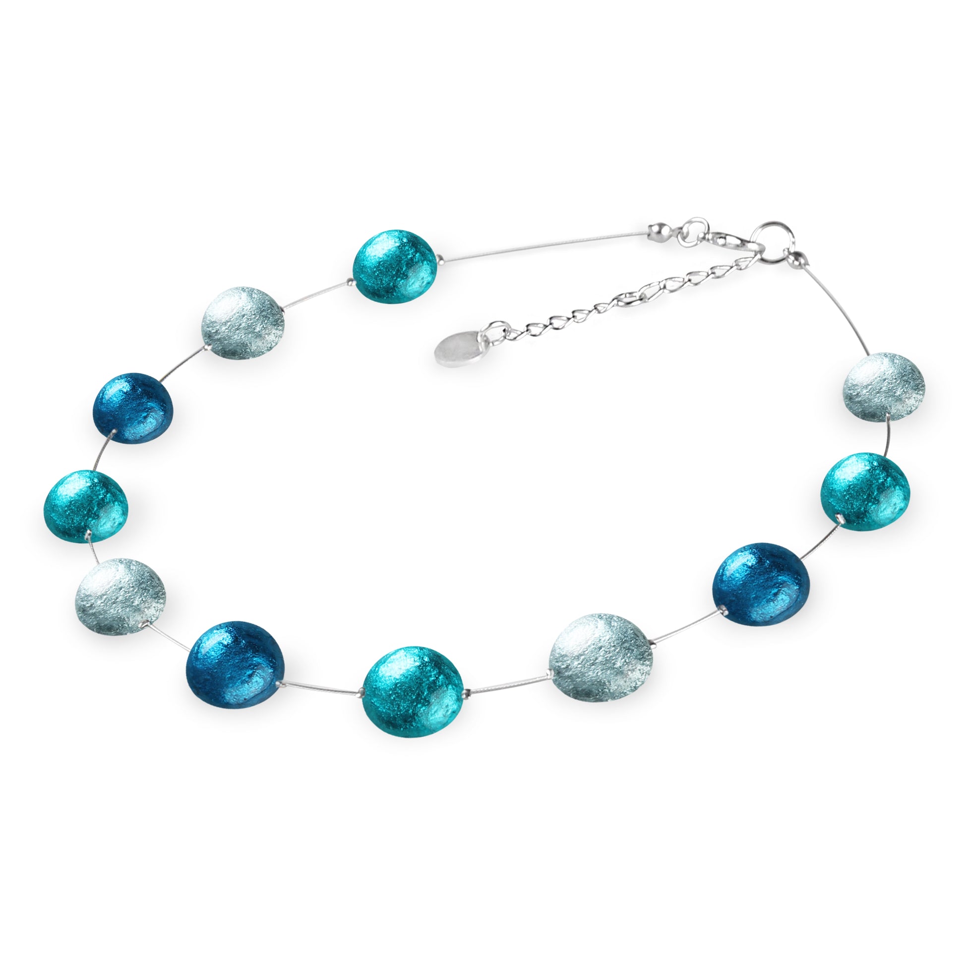 Teal Cabouchon Shiny Necklace