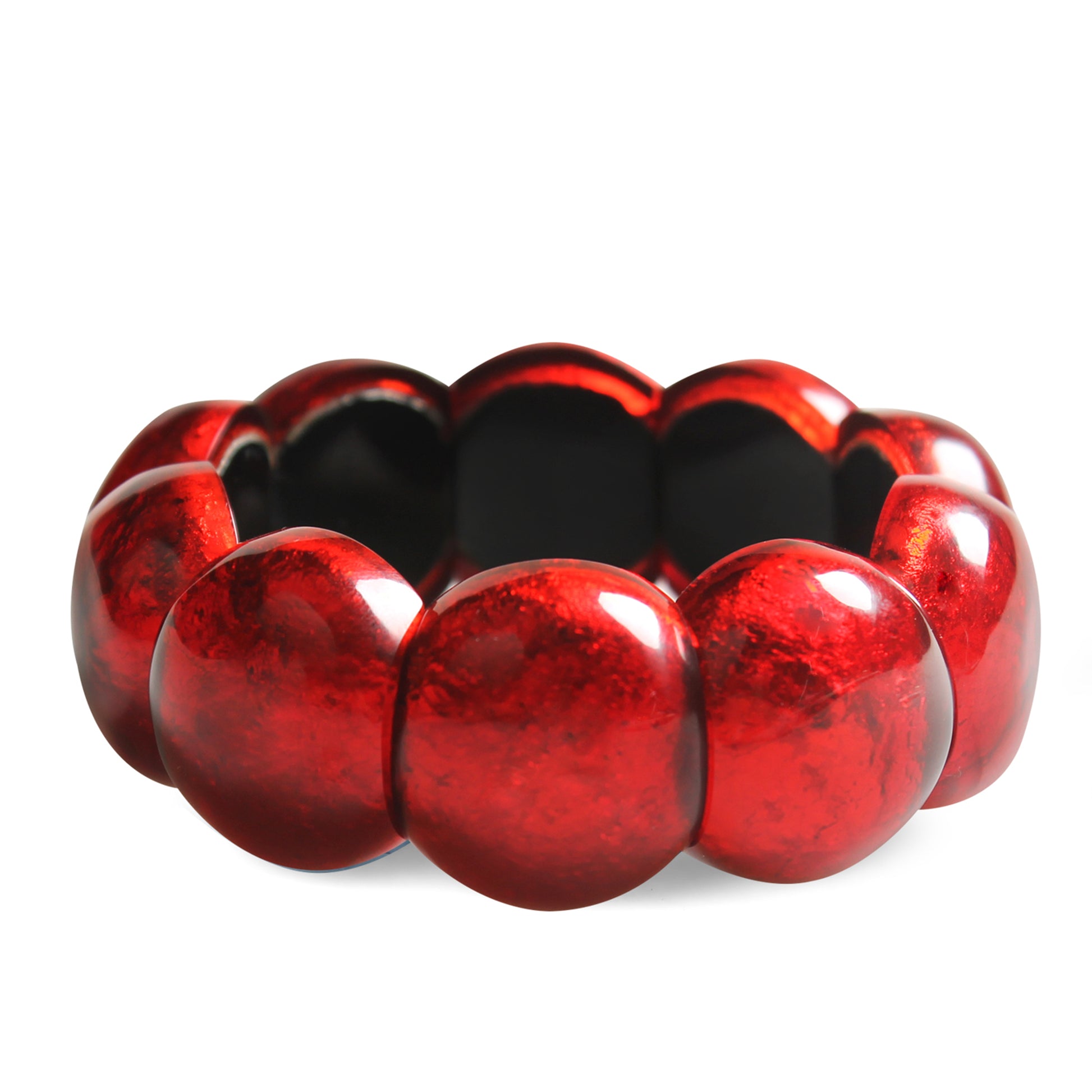 Red Cabouchon Shiny Bangle