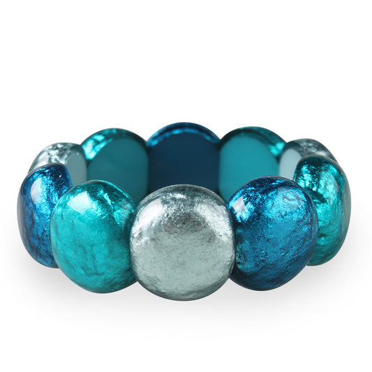 Teal Cabouchon Shiny Bangle