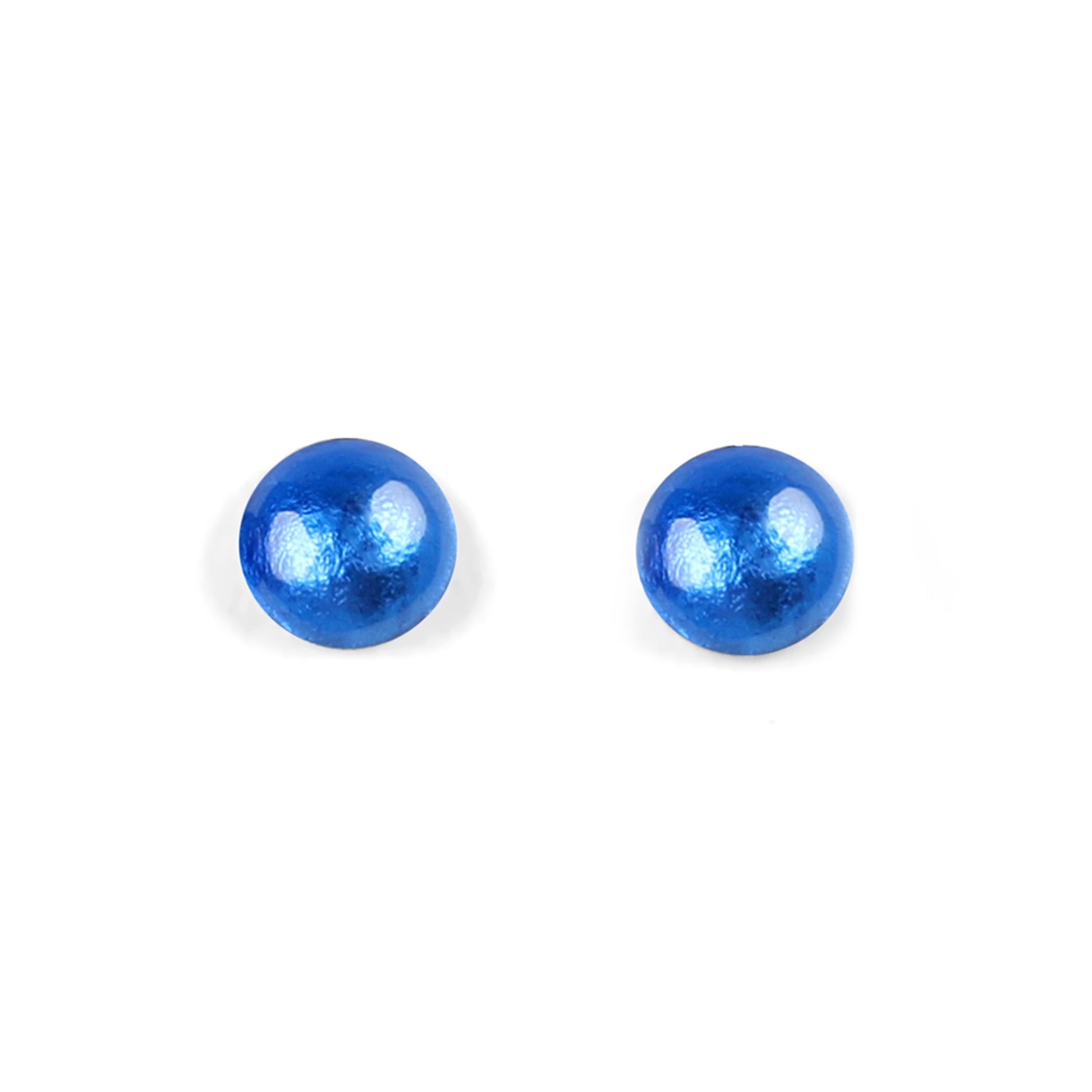 Azure Cabouchon Shiny Small Stud Earrings