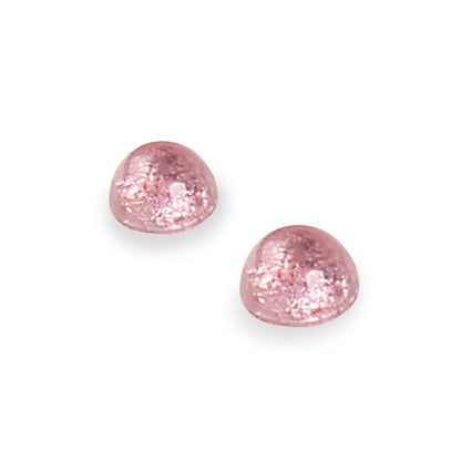 Blush Cabouchon Shiny Small Stud Earrings | The Jewellery Stop