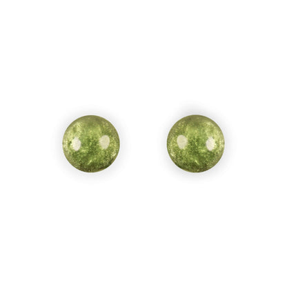 Kiwi Cabouchon Shiny Small Stud Earrings | The Jewellery Stop