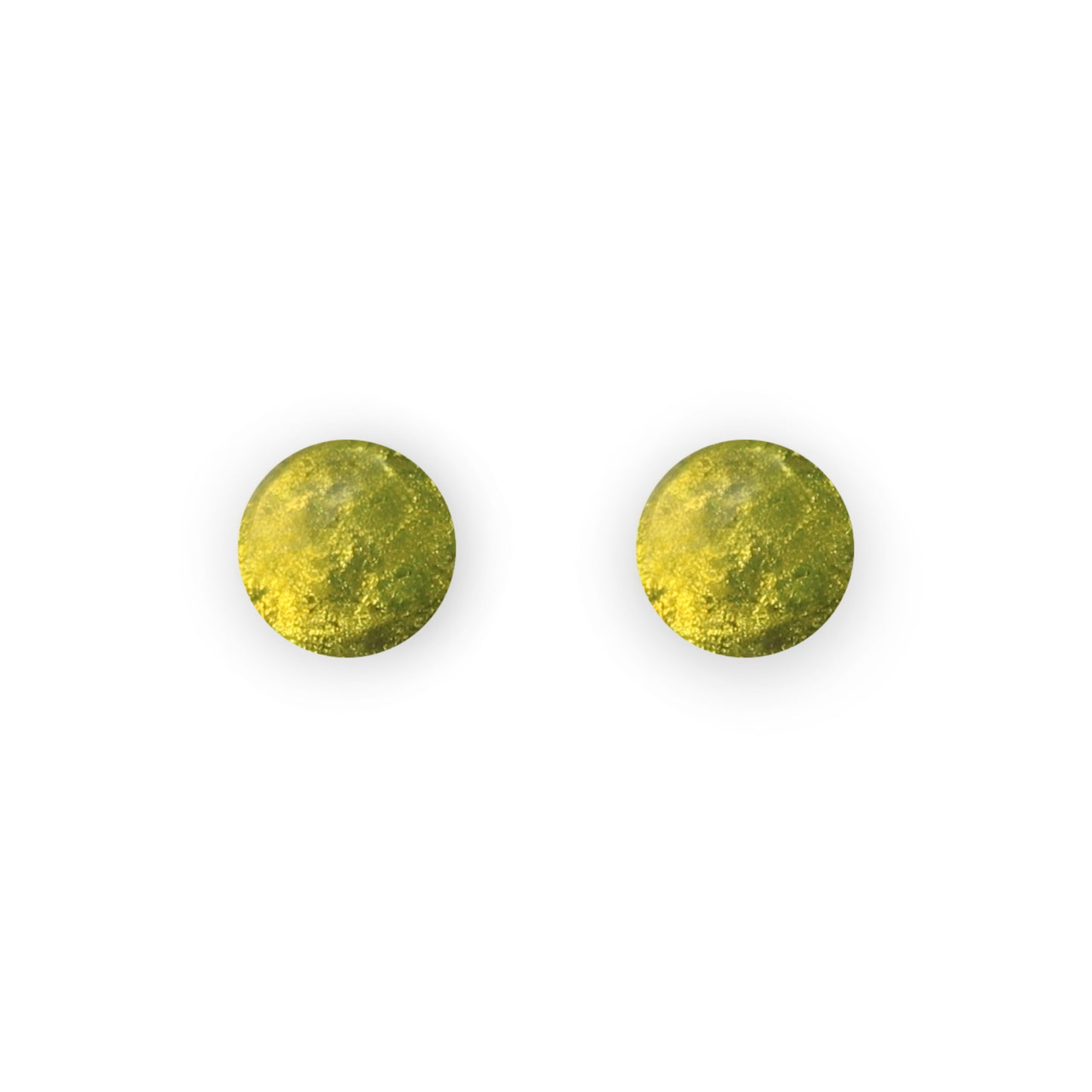 Lime Cabouchon Shiny Small Stud Earrings