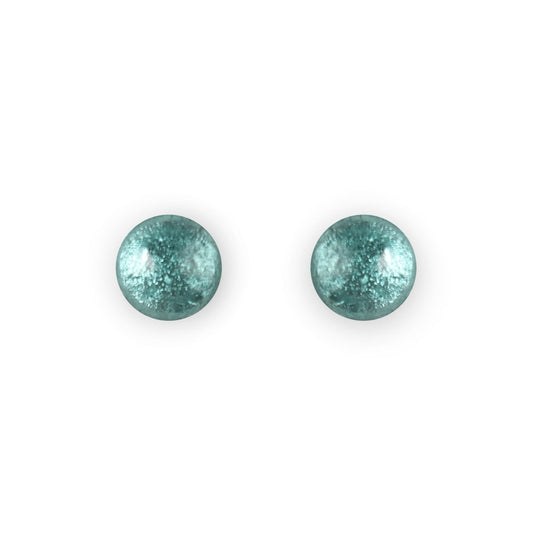 Mint Cabouchon Shiny Small Stud Earrings | The Jewellery Stop