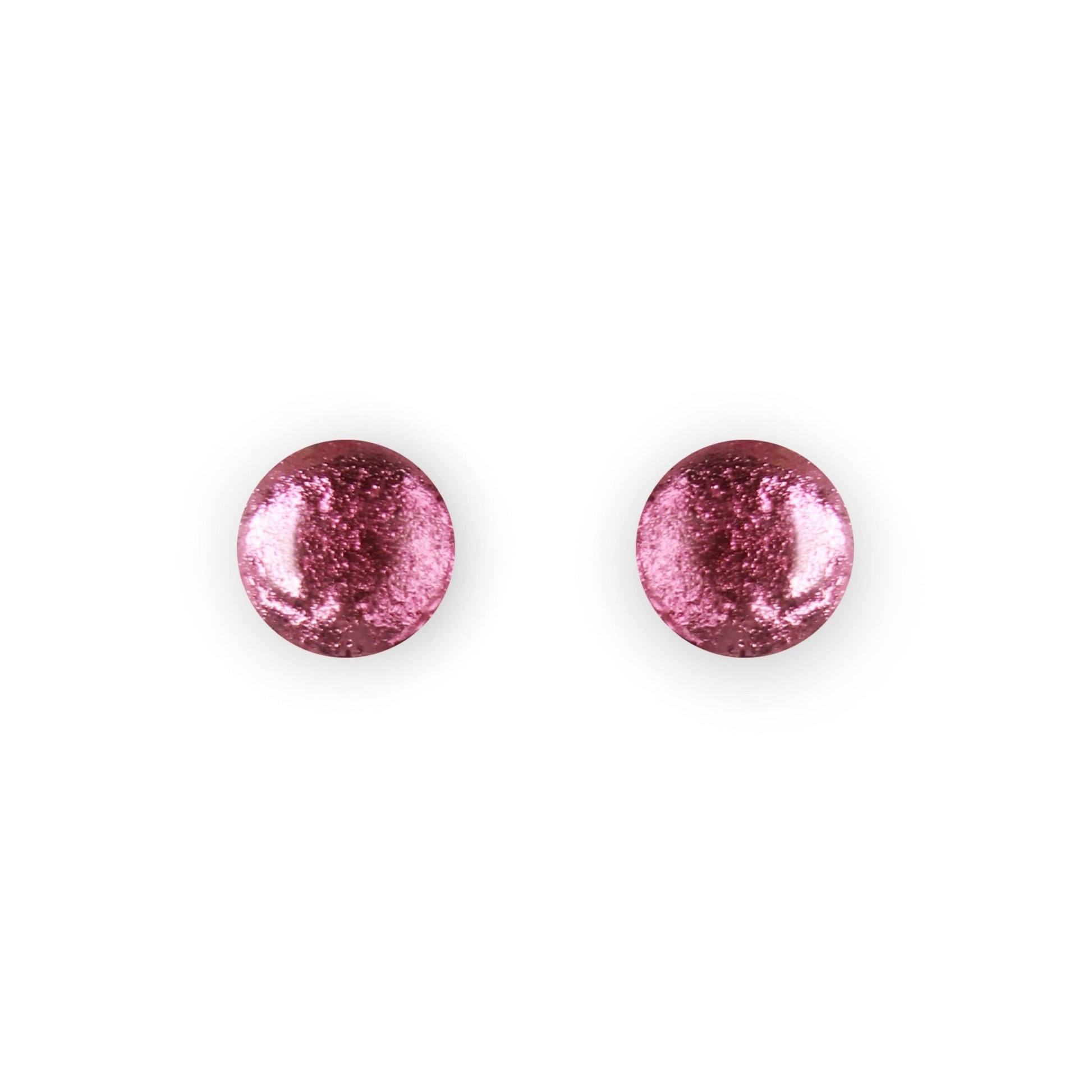 Pink Cabouchon Shiny Small Stud Earrings | The Jewellery Stop