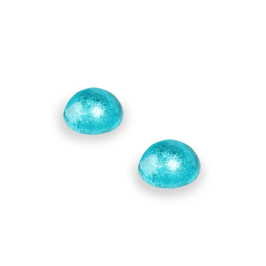 Teal Cabouchon Shiny Small Stud Earrings | The Jewellery Stop