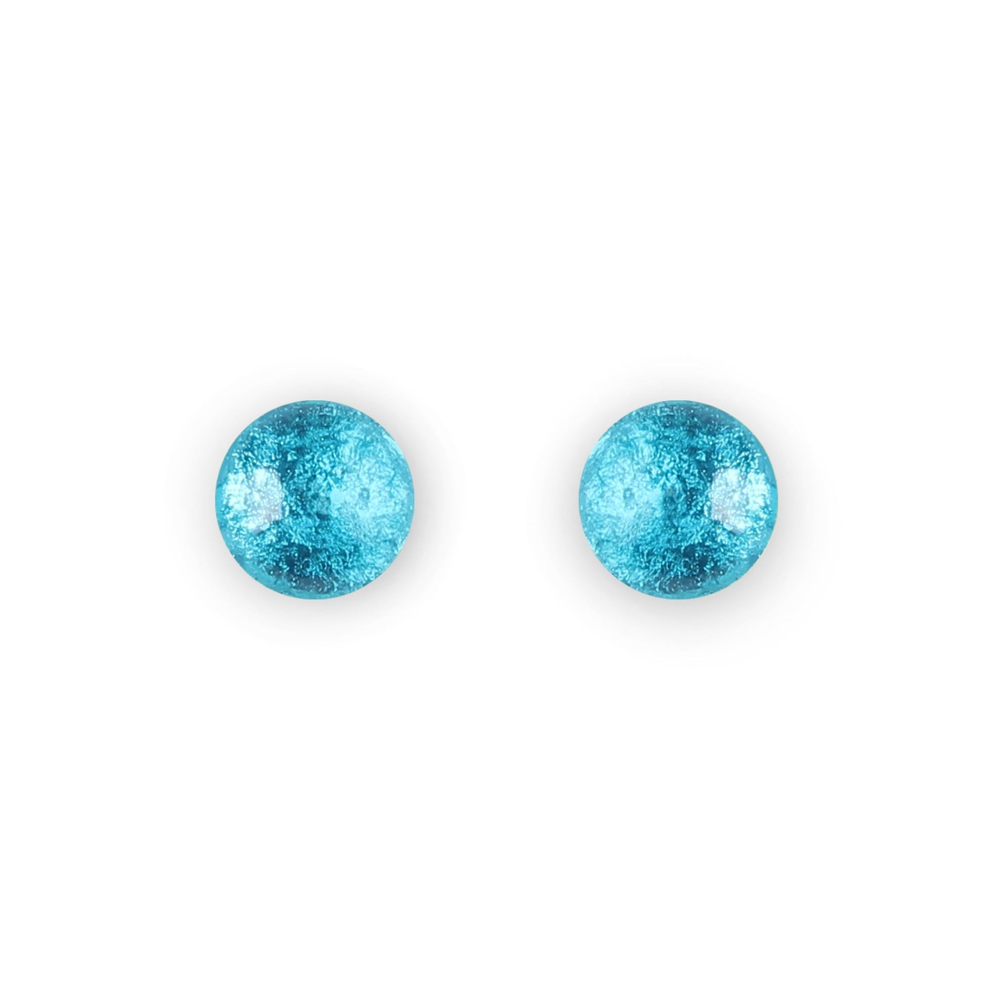 Turquoise Cabouchon Shiny Small Stud Earrings | The Jewellery Stop